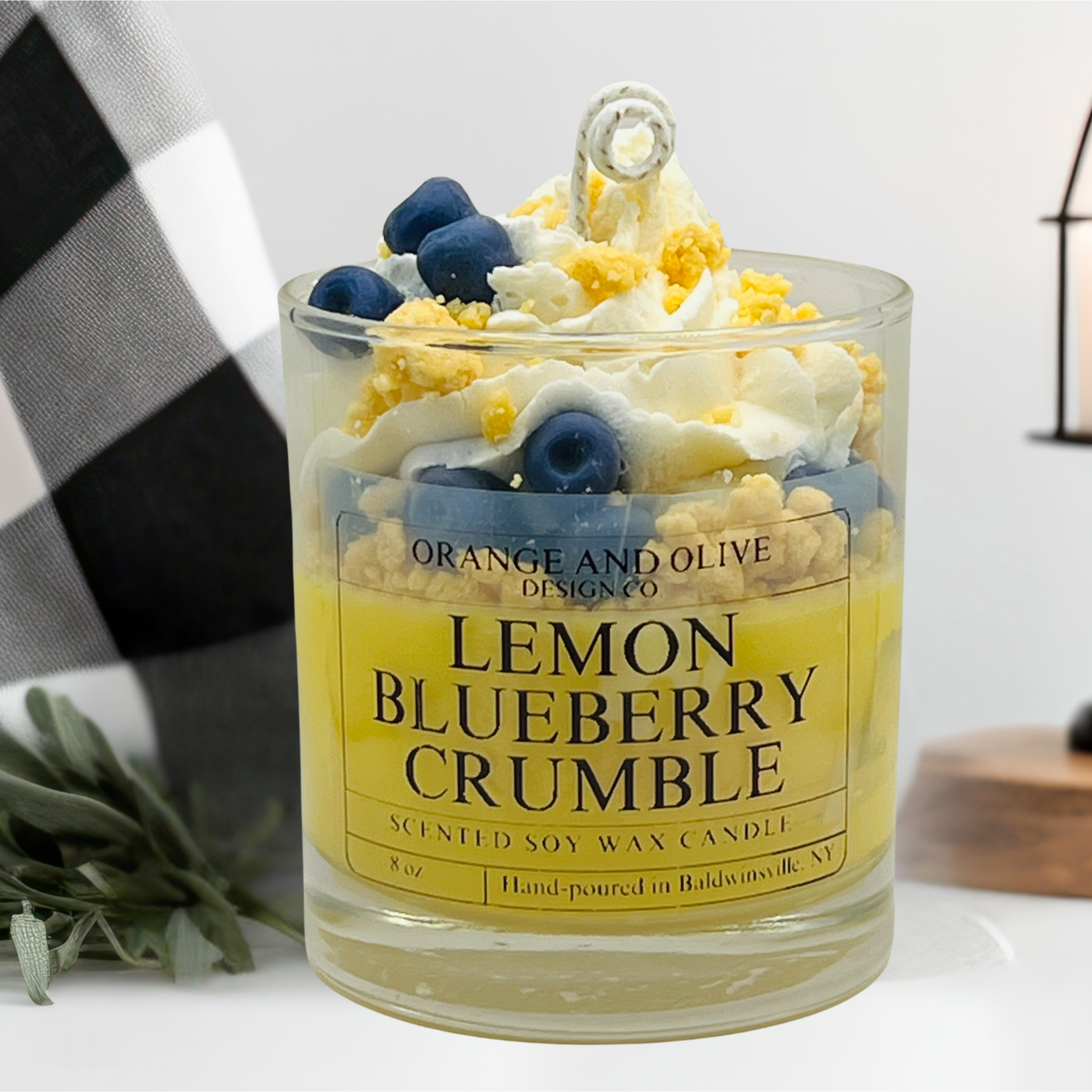 Lemon Blueberry Crumble Dessert Candle 8oz