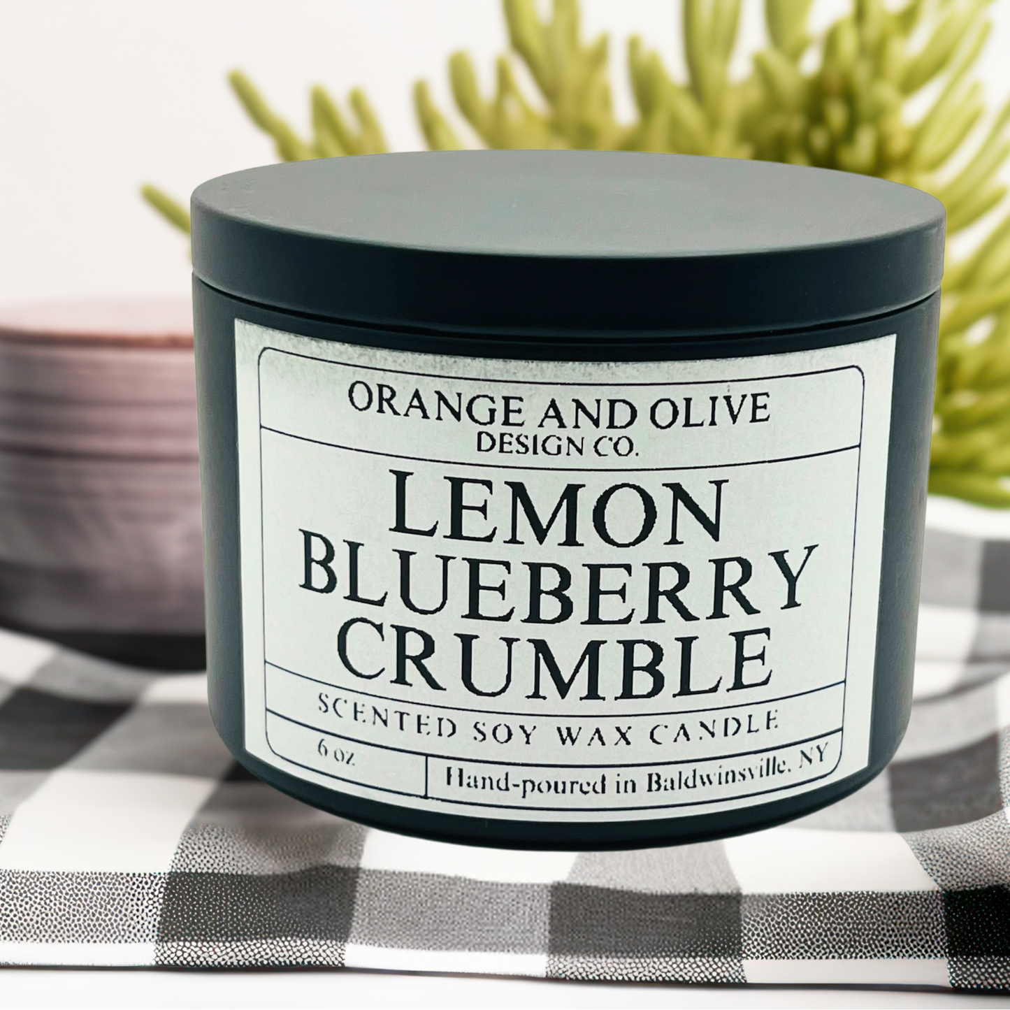 Lemon Blueberry Crumble Tin Candle 6oz