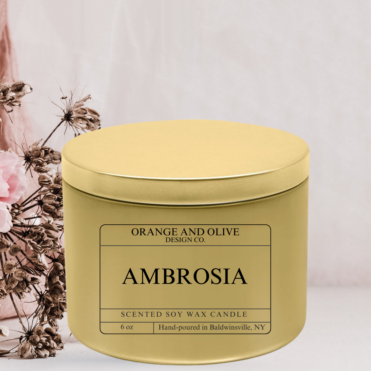 Ambrosia Tin Candle 6oz