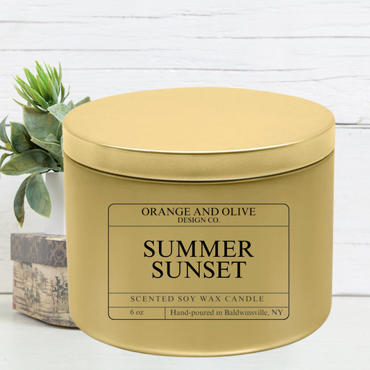 Summer Sunset Tin Candle 6oz