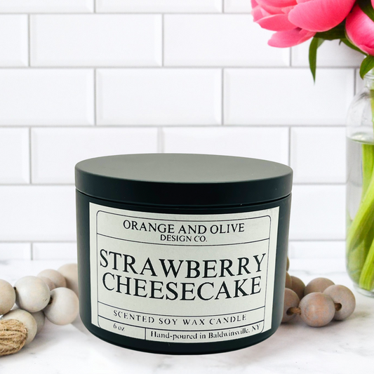 Strawberry Cheesecake Tin Candle 6oz